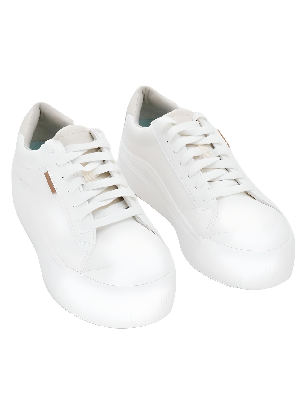 Dr. Scholl's Time Off Max White Faux Leather Platform Sneakers Size 7M